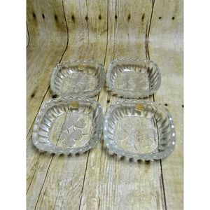Glan Bohemia Shamrock Candy Trinket Dishes Set of 4 Czechoslovakian (4e)